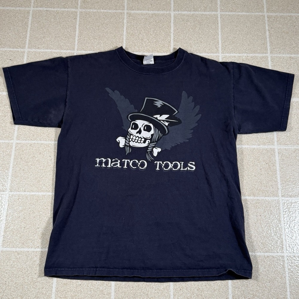 Vintage Matco Tools Skull Tshirt Grung Emo Goth Workwear Y2K Size Large